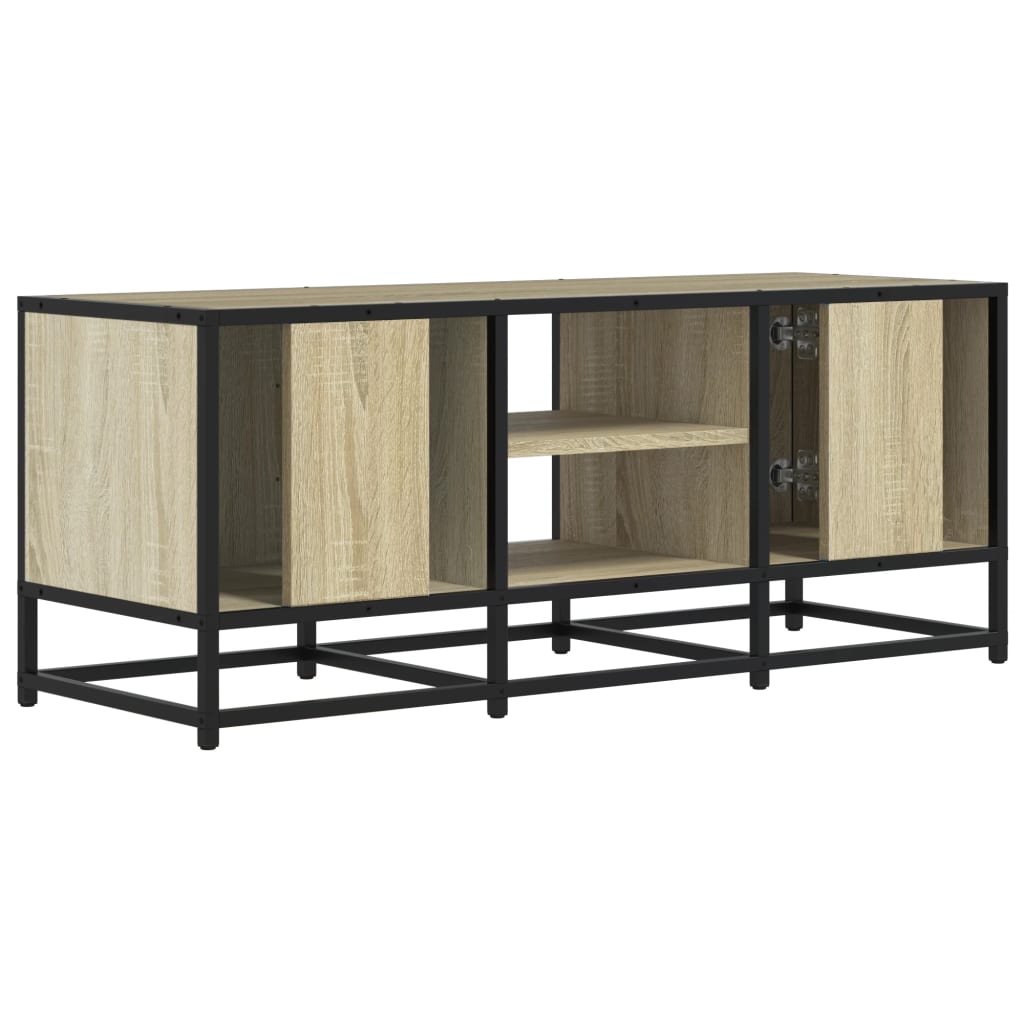 sonoma tölgy színű szerelt fa és fém TV-szekrény 100x35x41 cm