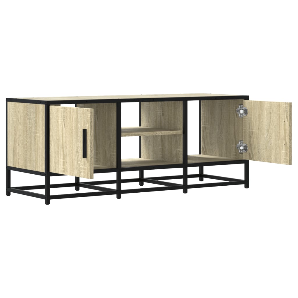 sonoma tölgy színű szerelt fa és fém TV-szekrény 100x35x41 cm