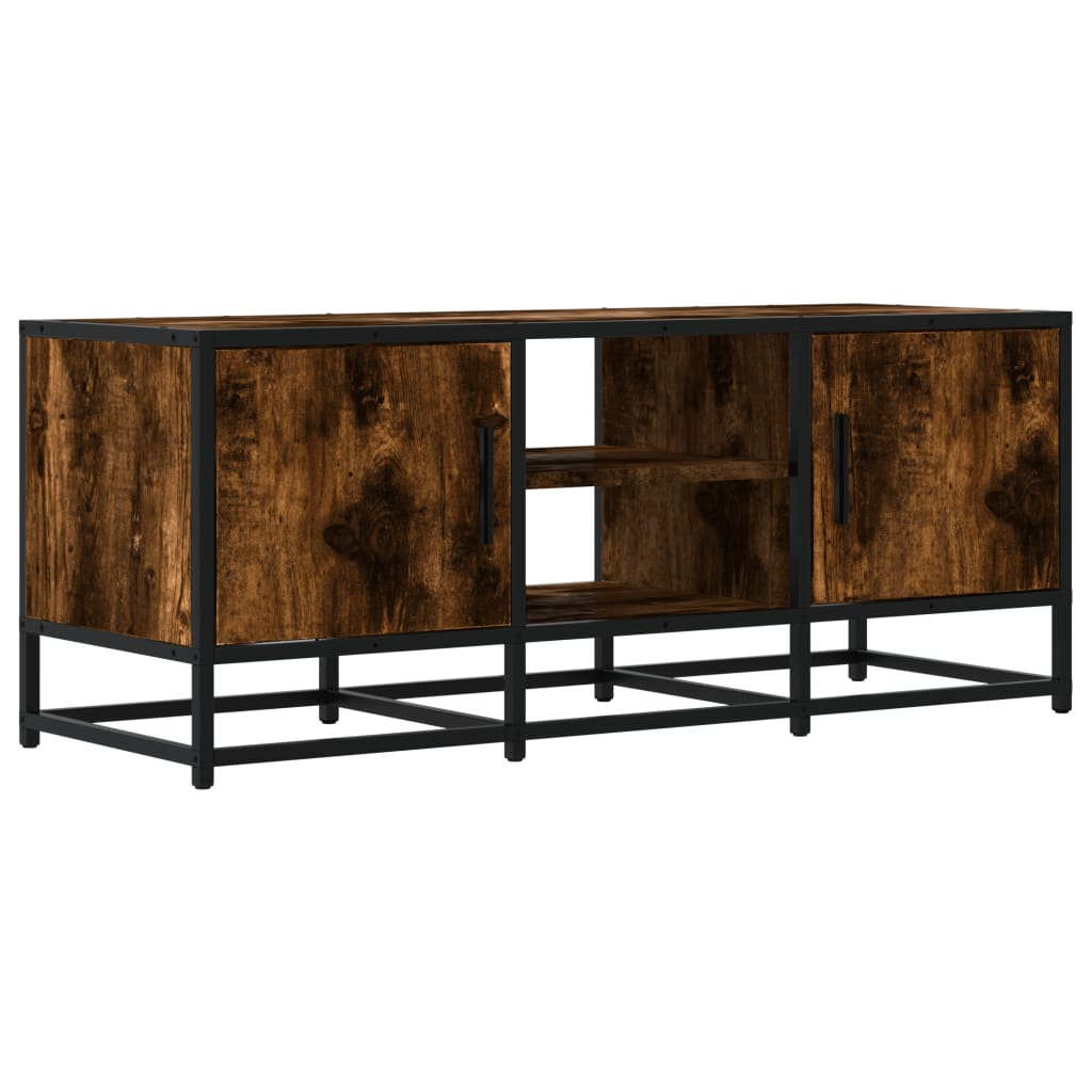 füstös tölgy színű szerelt fa és fém TV-szekrény 100x35x41 cm