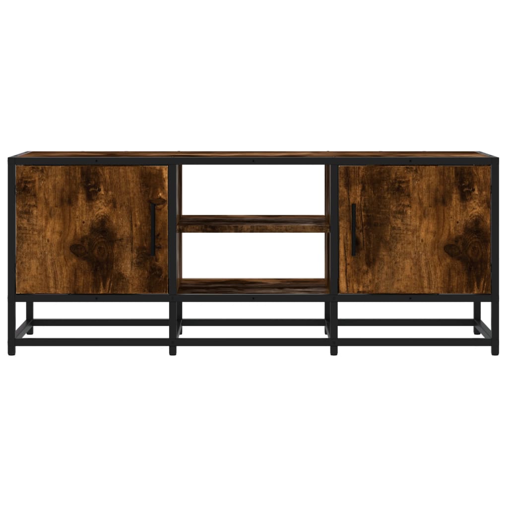 füstös tölgy színű szerelt fa és fém TV-szekrény 100x35x41 cm