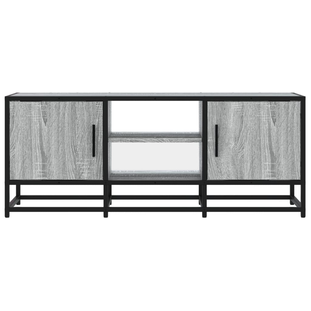 szürke sonoma színű szerelt fa és fém TV-szekrény 100x35x41 cm