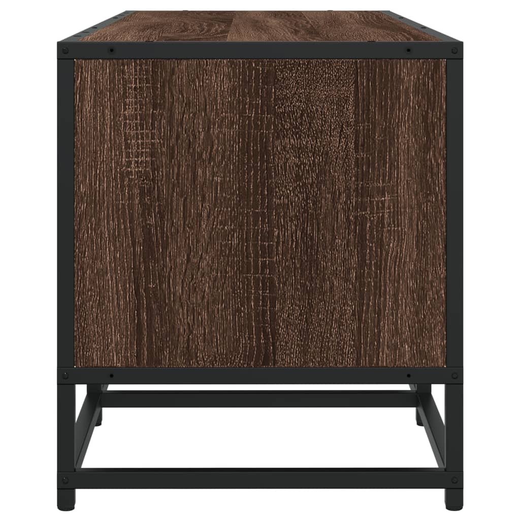 barna tölgy színű szerelt fa és fém TV-szekrény 100x35x41 cm