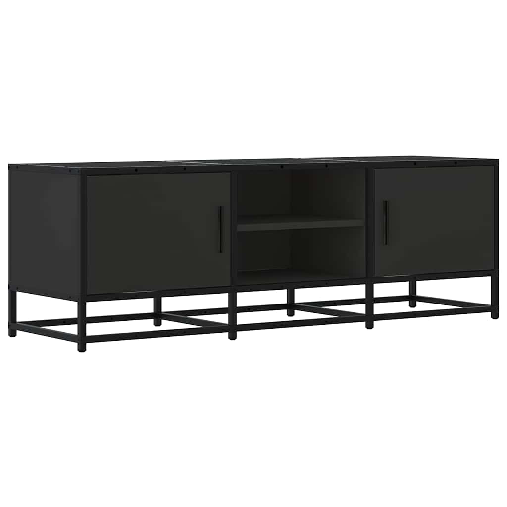 fekete szerelt fa és fém TV-szekrény 120x35x41 cm
