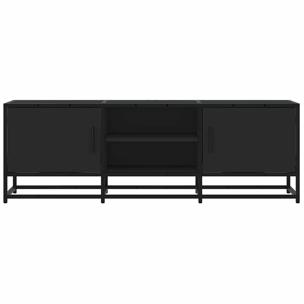 fekete szerelt fa és fém TV-szekrény 120x35x41 cm