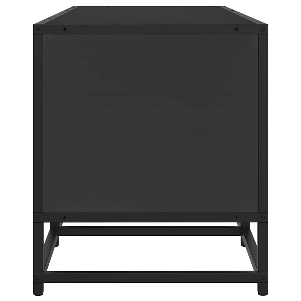 fekete szerelt fa és fém TV-szekrény 120x35x41 cm