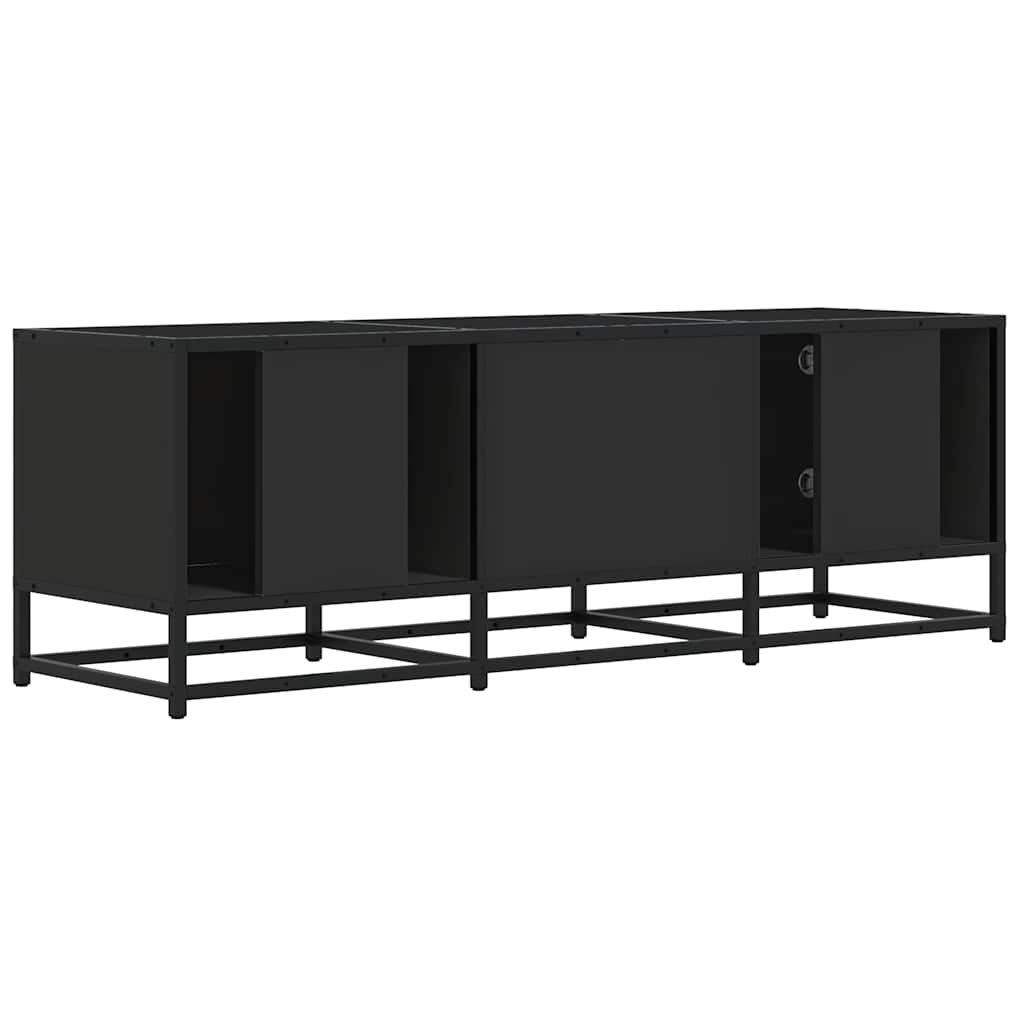 fekete szerelt fa és fém TV-szekrény 120x35x41 cm