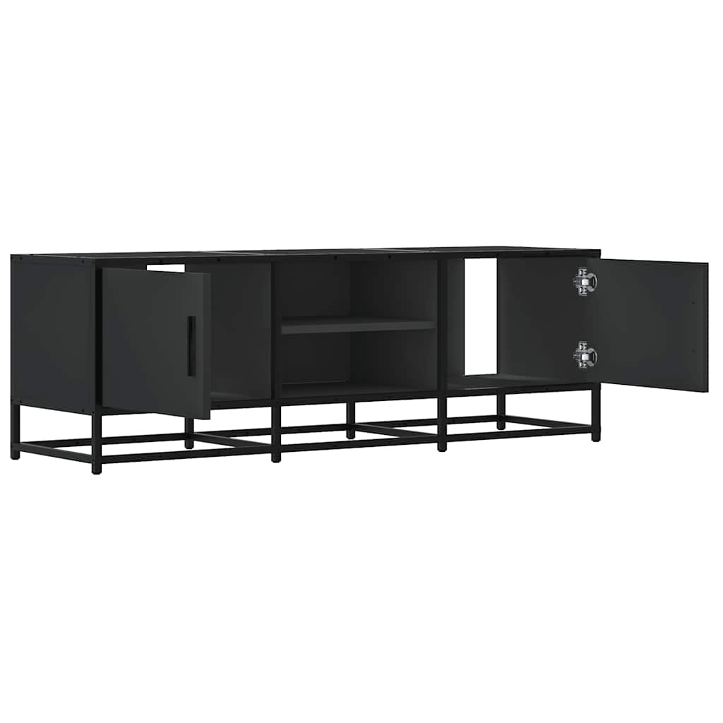 fekete szerelt fa és fém TV-szekrény 120x35x41 cm