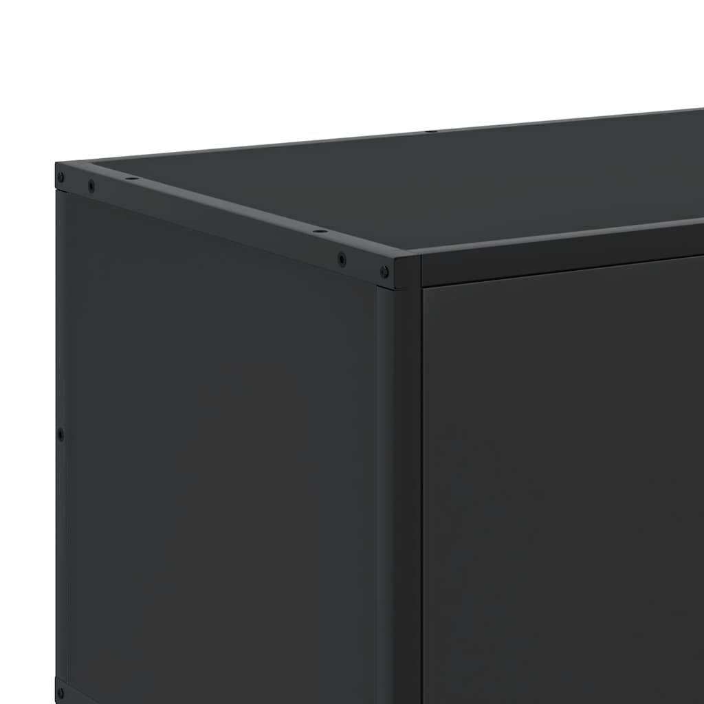 fekete szerelt fa és fém TV-szekrény 120x35x41 cm
