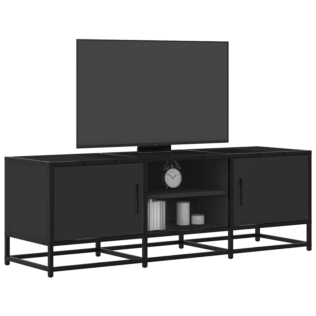 fekete szerelt fa és fém TV-szekrény 120x35x41 cm