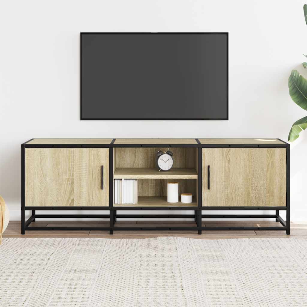 sonoma tölgy színű szerelt fa és fém TV-szekrény 120x35x41 cm