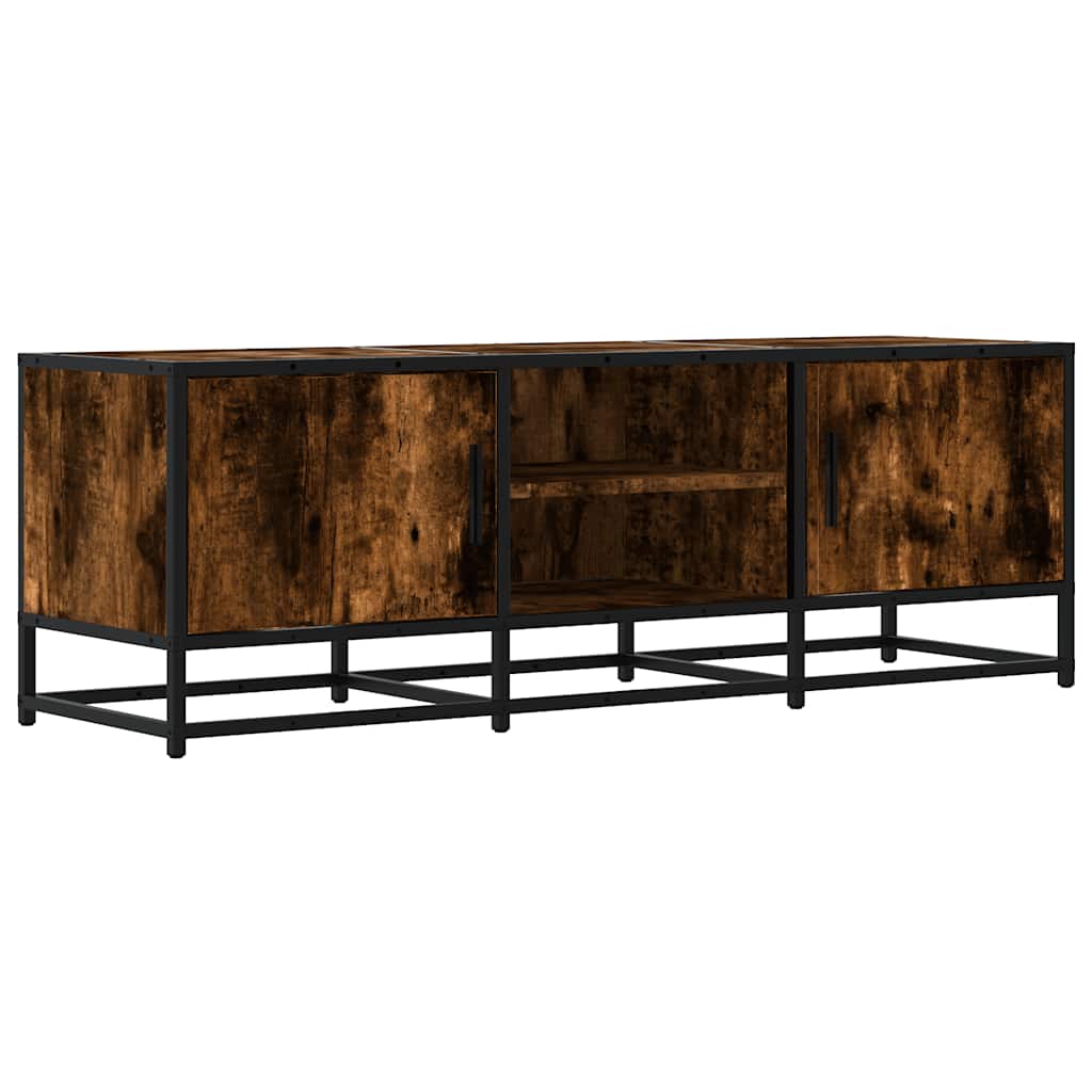 füstös tölgy színű szerelt fa és fém TV-szekrény 120x35x41 cm