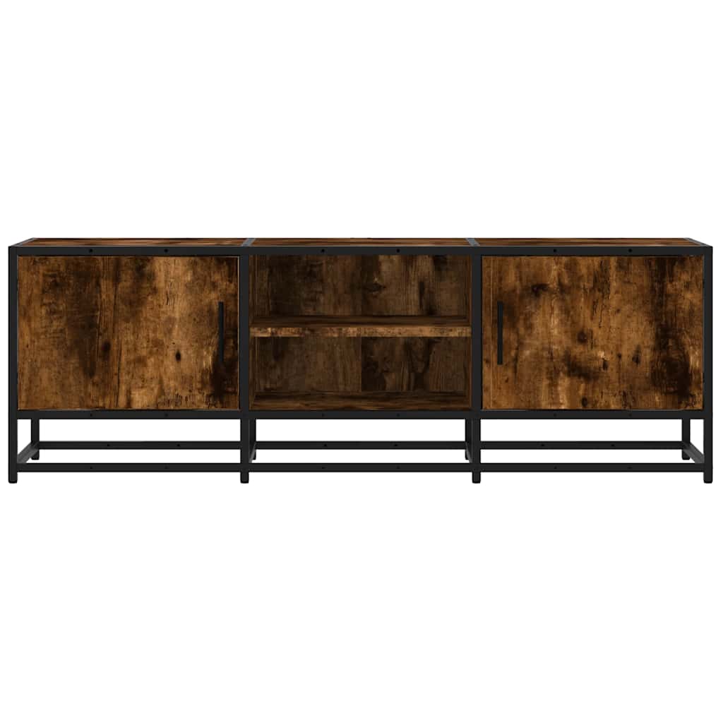 füstös tölgy színű szerelt fa és fém TV-szekrény 120x35x41 cm