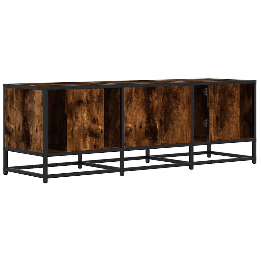 füstös tölgy színű szerelt fa és fém TV-szekrény 120x35x41 cm