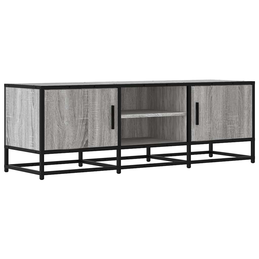 szürke sonoma színű szerelt fa és fém TV-szekrény 120x35x41 cm
