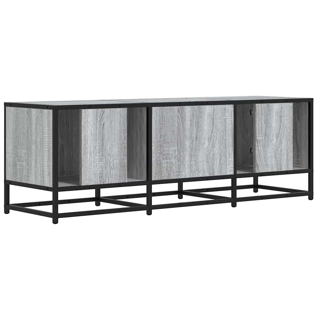szürke sonoma színű szerelt fa és fém TV-szekrény 120x35x41 cm