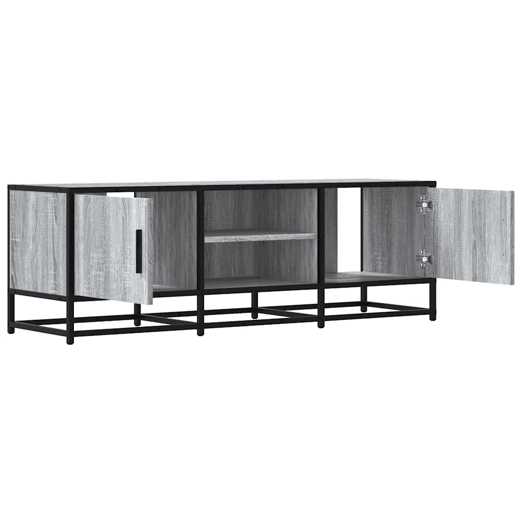 szürke sonoma színű szerelt fa és fém TV-szekrény 120x35x41 cm