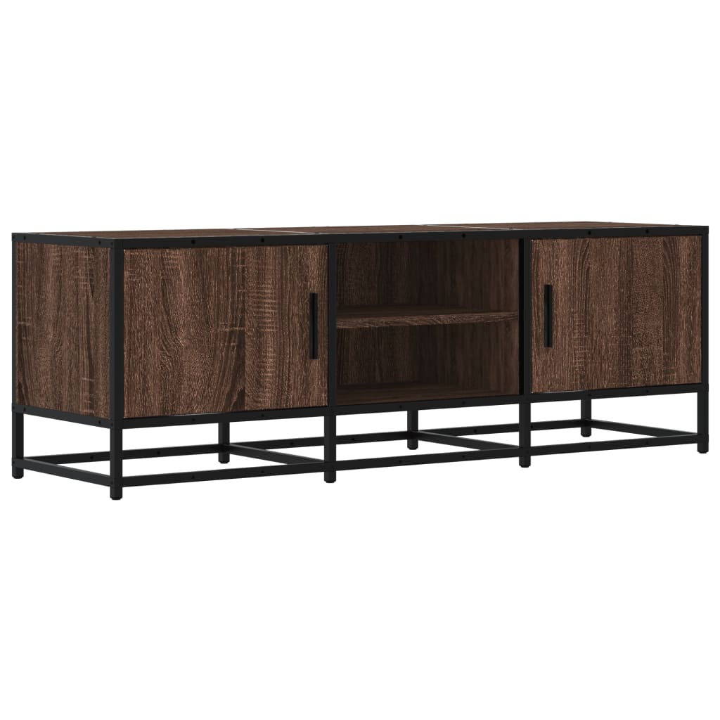 barna tölgy színű szerelt fa és fém TV-szekrény 120x35x41 cm