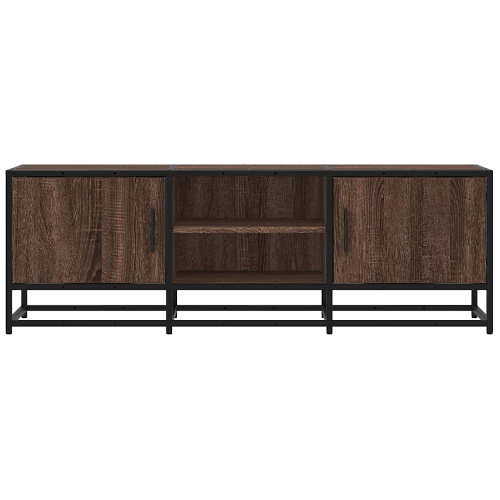 barna tölgy színű szerelt fa és fém TV-szekrény 120x35x41 cm