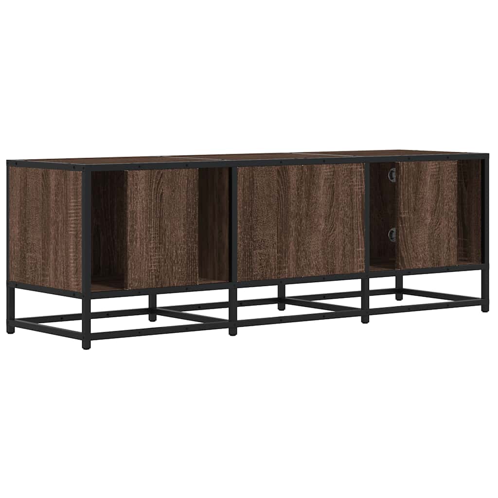 barna tölgy színű szerelt fa és fém TV-szekrény 120x35x41 cm