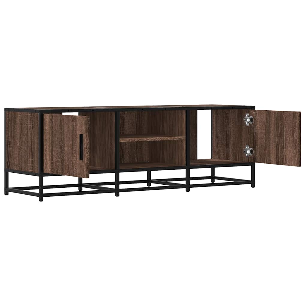 barna tölgy színű szerelt fa és fém TV-szekrény 120x35x41 cm