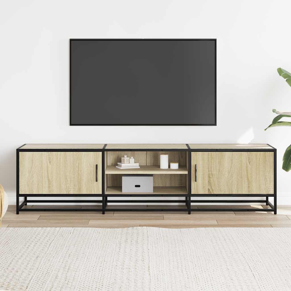 sonoma tölgy színű szerelt fa és fém TV-szekrény 160x35x41 cm