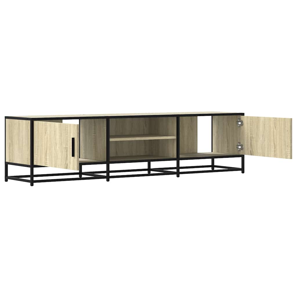 sonoma tölgy színű szerelt fa és fém TV-szekrény 160x35x41 cm
