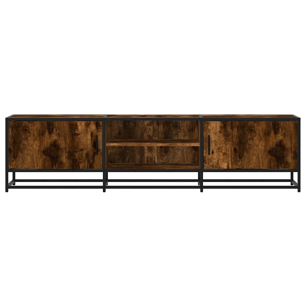 füstös tölgy színű szerelt fa és fém TV-szekrény 160x35x41 cm