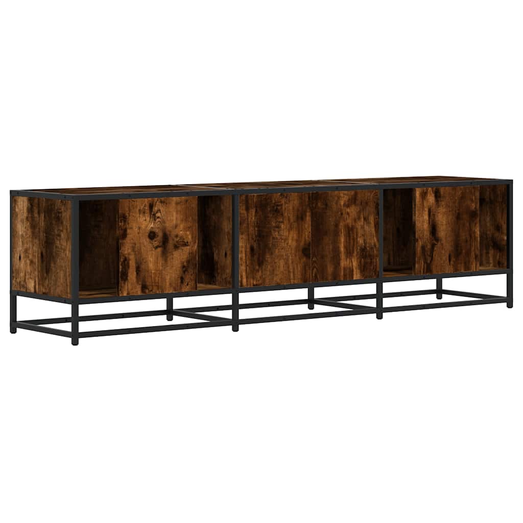 füstös tölgy színű szerelt fa és fém TV-szekrény 160x35x41 cm