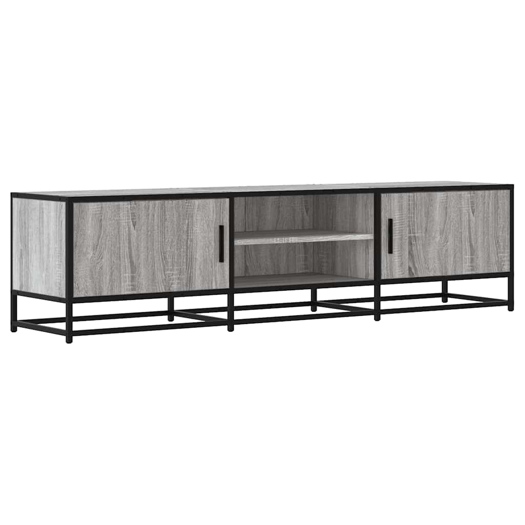 szürke sonoma színű szerelt fa és fém TV-szekrény 160x35x41 cm