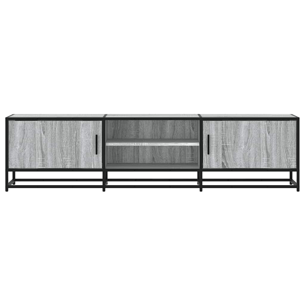 szürke sonoma színű szerelt fa és fém TV-szekrény 160x35x41 cm