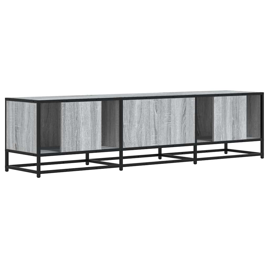 szürke sonoma színű szerelt fa és fém TV-szekrény 160x35x41 cm
