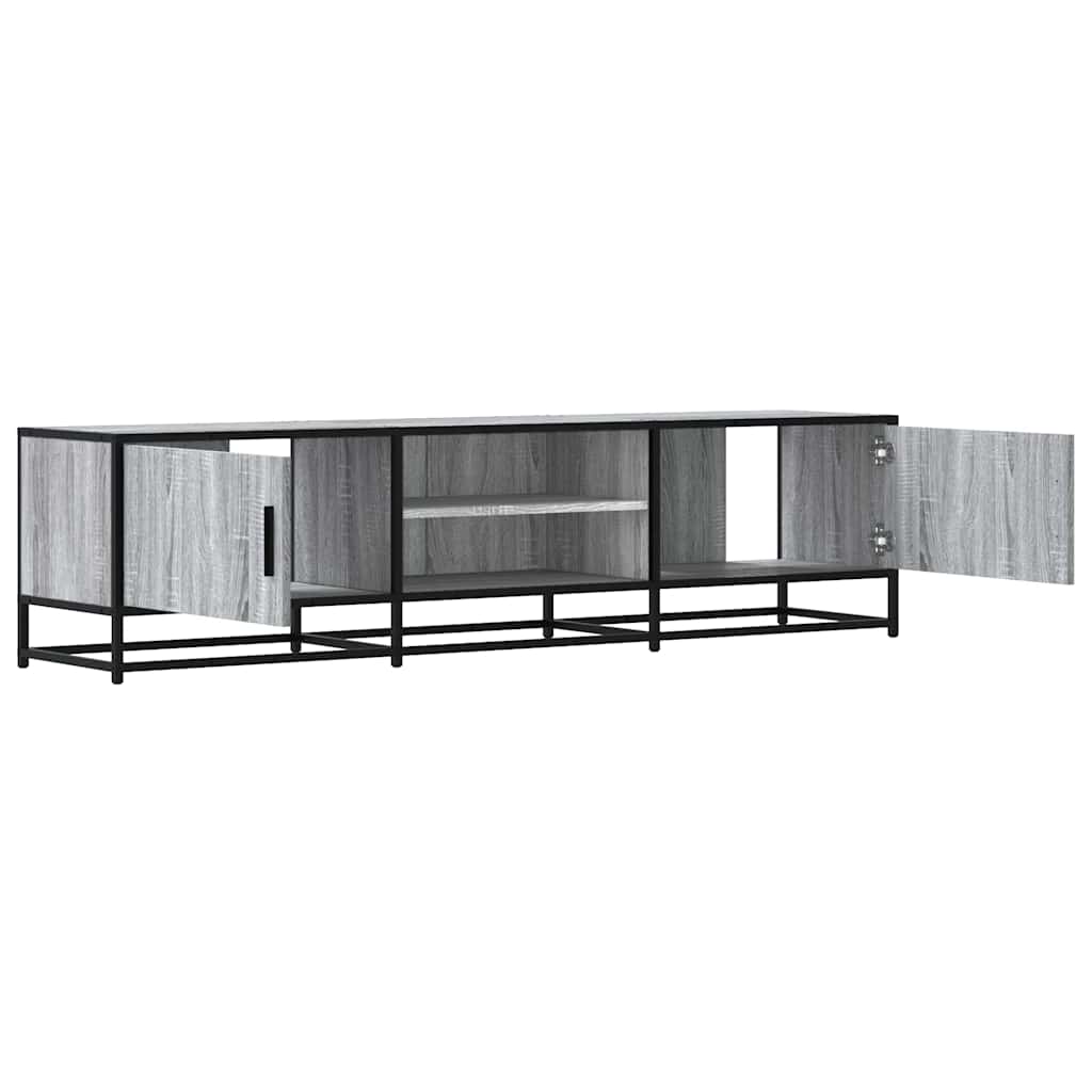 szürke sonoma színű szerelt fa és fém TV-szekrény 160x35x41 cm