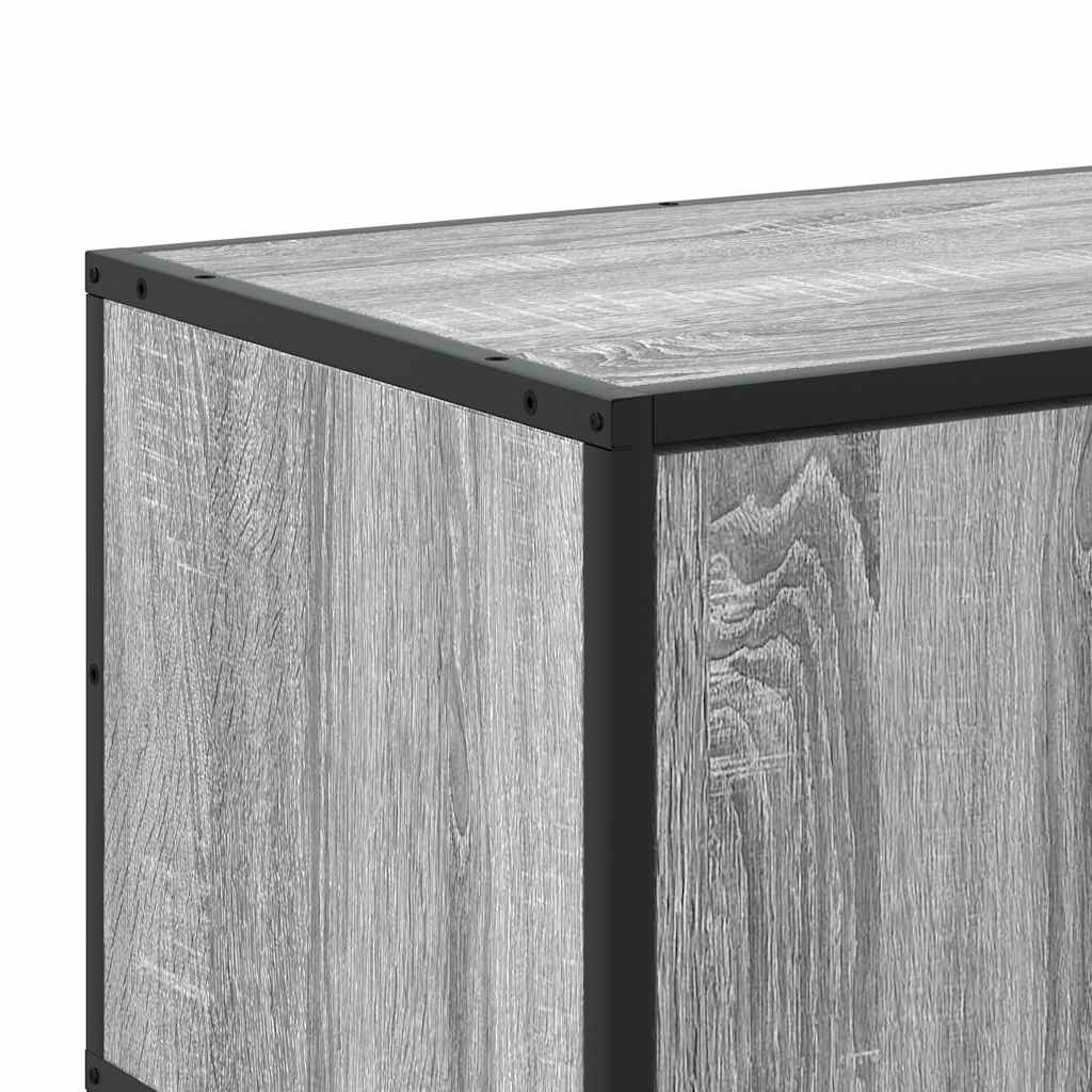 szürke sonoma színű szerelt fa és fém TV-szekrény 160x35x41 cm