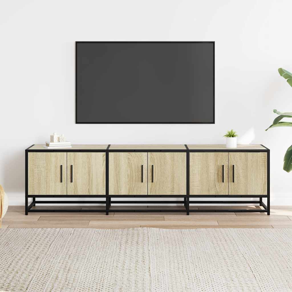 sonoma tölgy színű szerelt fa és fém TV-szekrény 150x35x41 cm