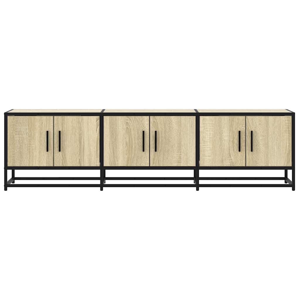 sonoma tölgy színű szerelt fa és fém TV-szekrény 150x35x41 cm