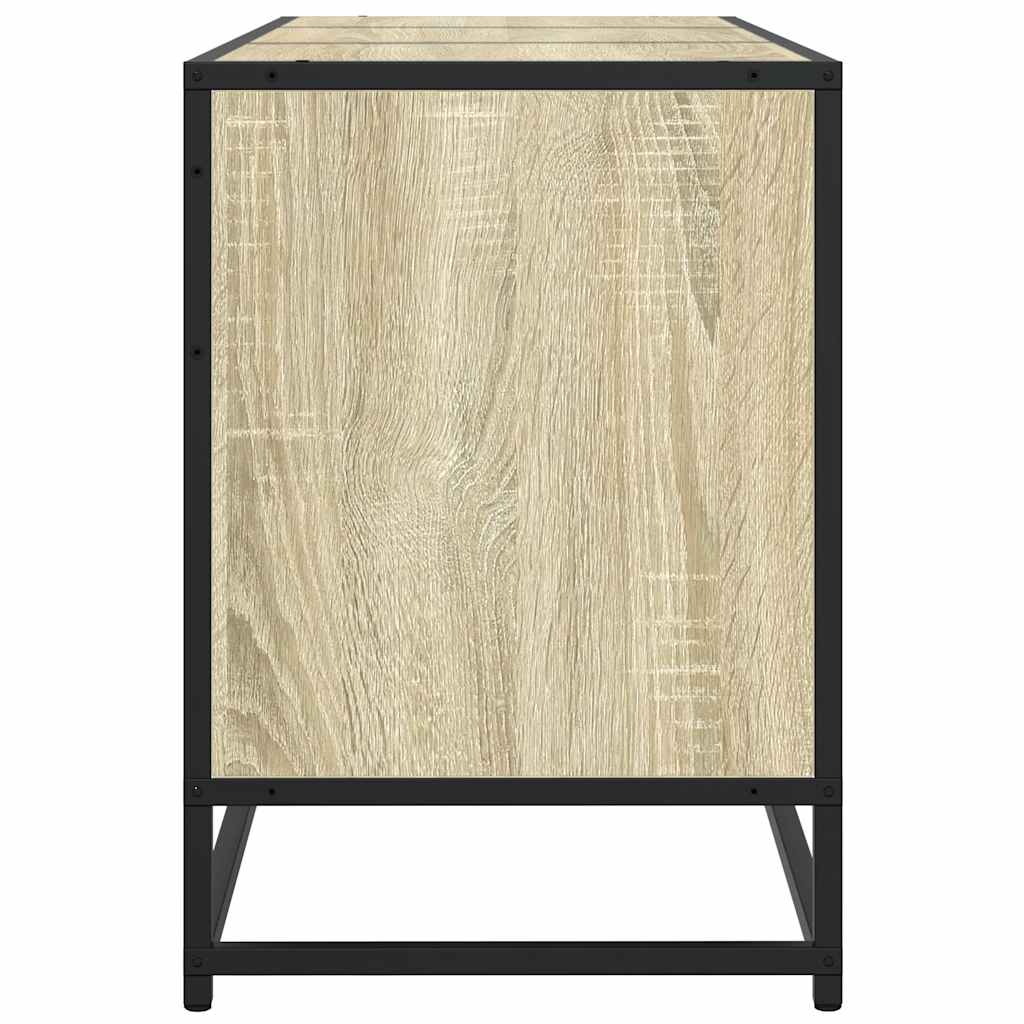 sonoma tölgy színű szerelt fa és fém TV-szekrény 150x35x41 cm