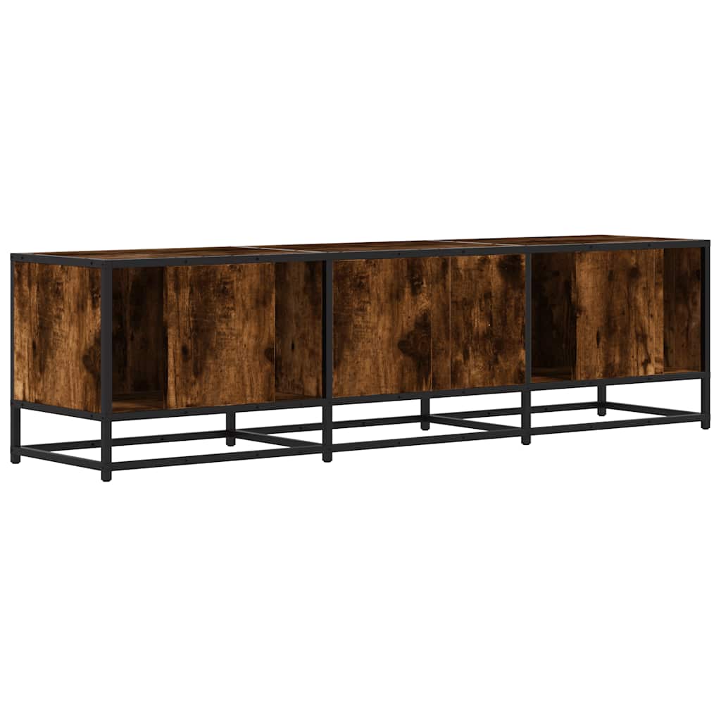 füstös tölgy színű szerelt fa és fém TV-szekrény 150x35x41 cm