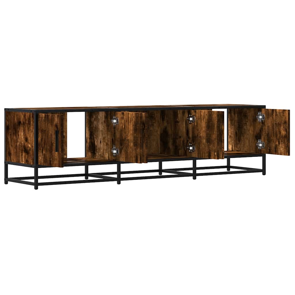 füstös tölgy színű szerelt fa és fém TV-szekrény 150x35x41 cm
