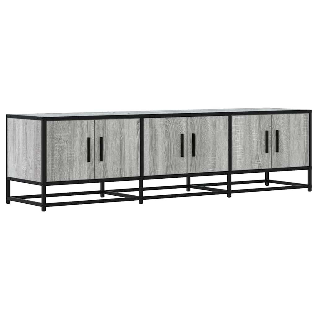 szürke sonoma színű szerelt fa és fém TV-szekrény 150x35x41 cm