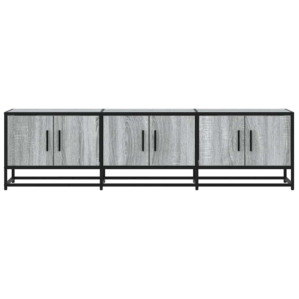 szürke sonoma színű szerelt fa és fém TV-szekrény 150x35x41 cm