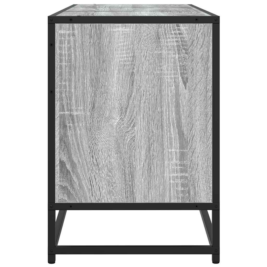 szürke sonoma színű szerelt fa és fém TV-szekrény 150x35x41 cm