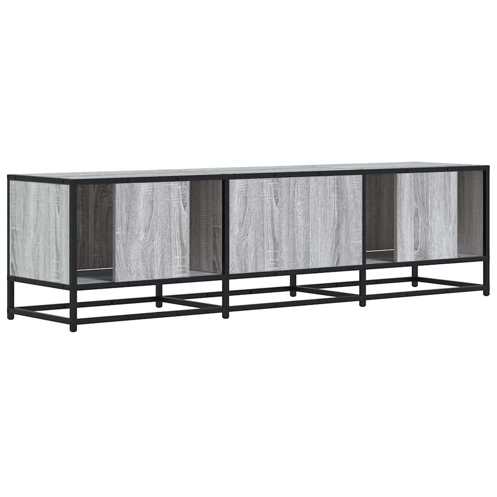 szürke sonoma színű szerelt fa és fém TV-szekrény 150x35x41 cm