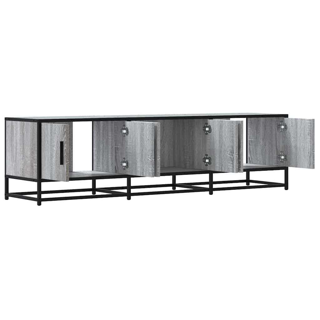 szürke sonoma színű szerelt fa és fém TV-szekrény 150x35x41 cm
