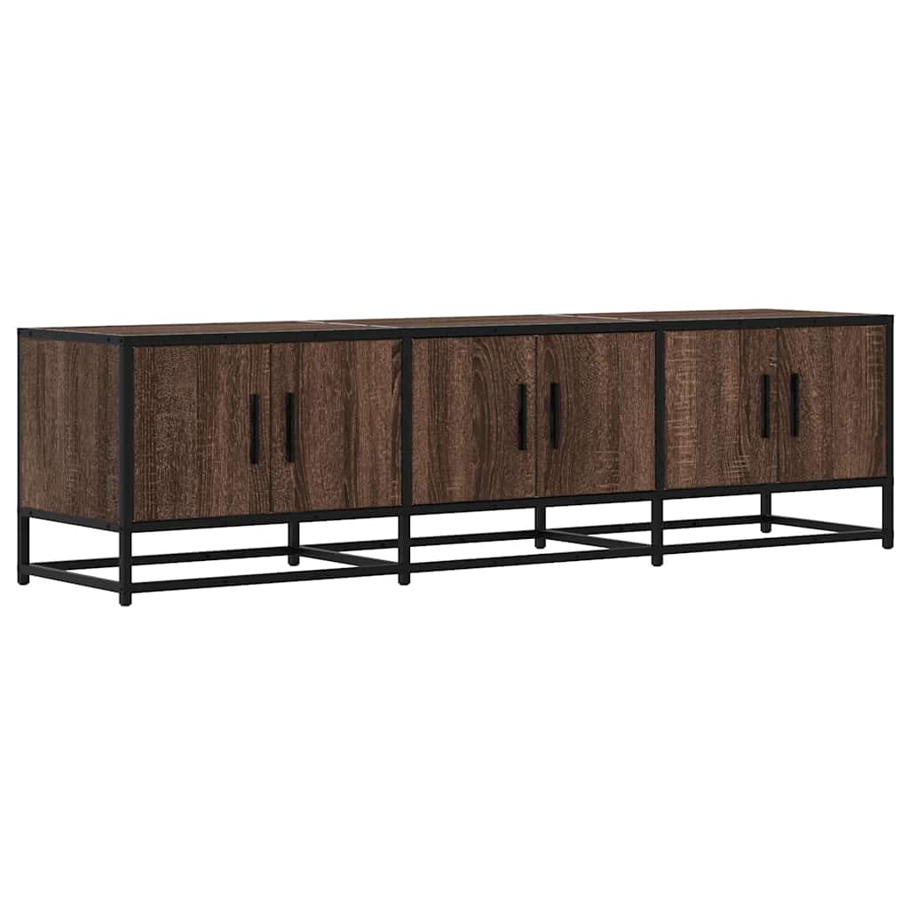 barna tölgy színű szerelt fa és fém TV-szekrény 150x35x41 cm