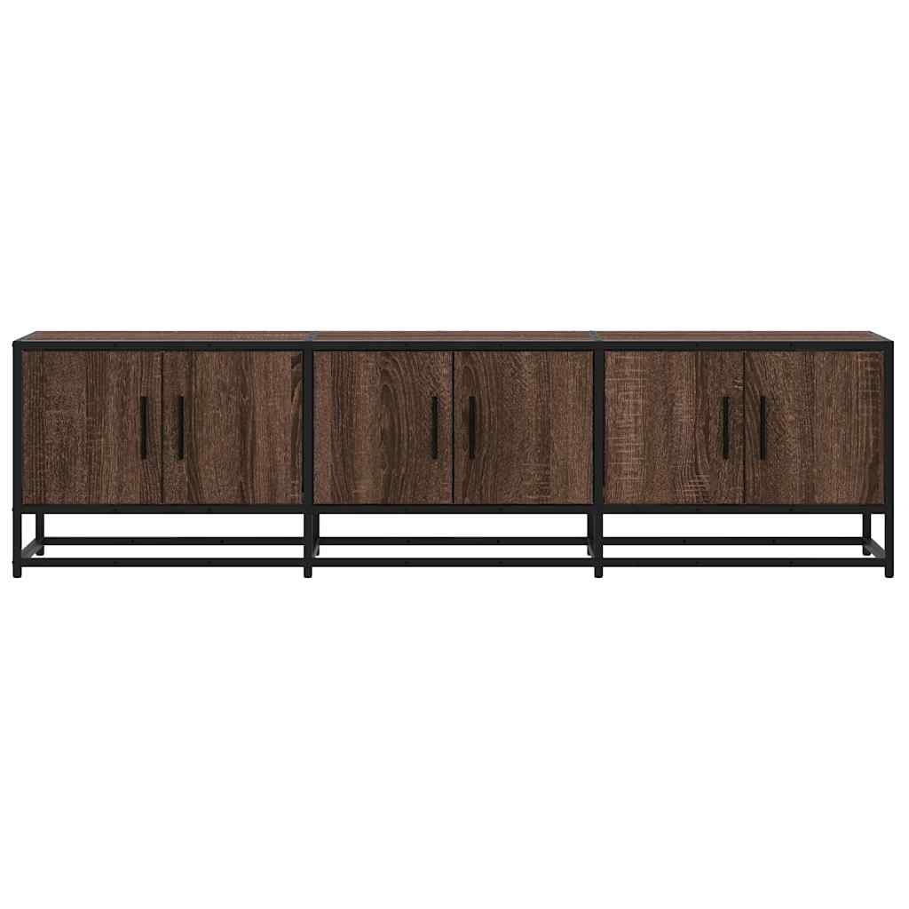 barna tölgy színű szerelt fa és fém TV-szekrény 150x35x41 cm