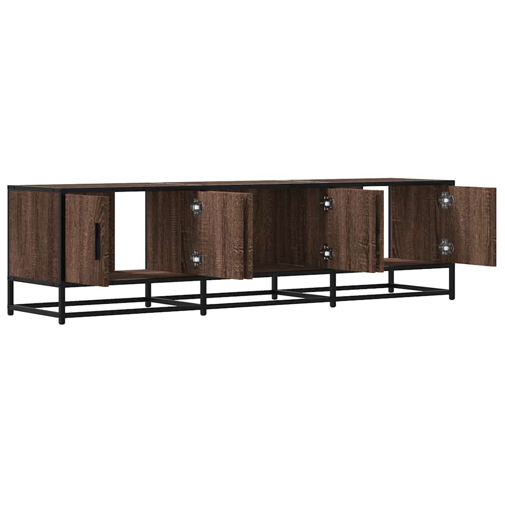 barna tölgy színű szerelt fa és fém TV-szekrény 150x35x41 cm