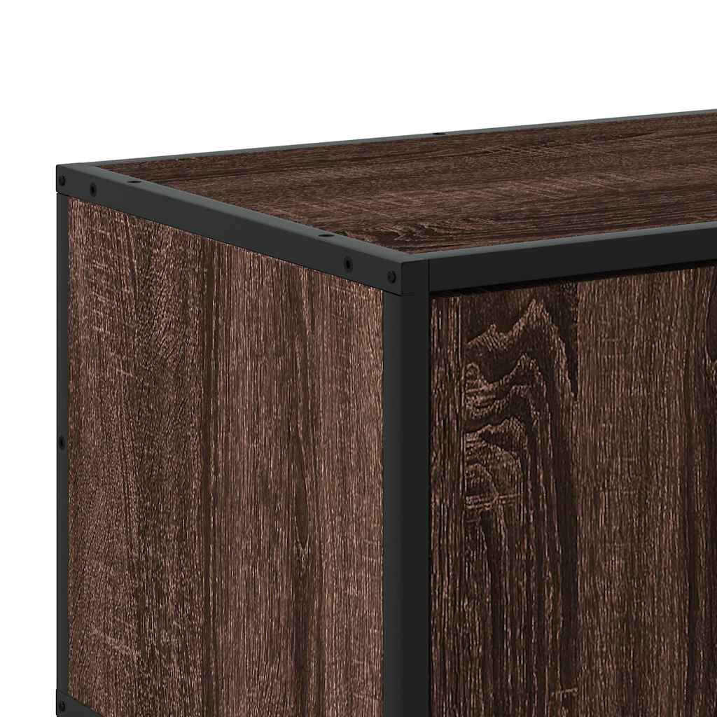 barna tölgy színű szerelt fa és fém TV-szekrény 150x35x41 cm