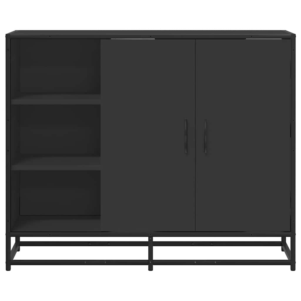 fekete szerelt fa tálalószekrény 92 x 35 x 76 cm