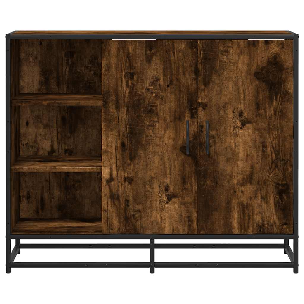 sonoma tölgy színű szerelt fa tálalószekrény 92 x 35 x 76 cm