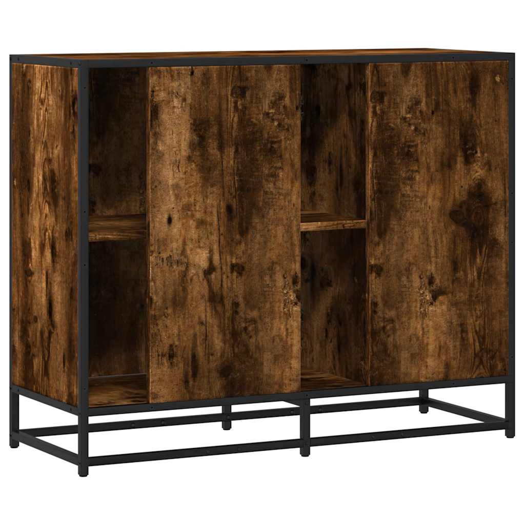 sonoma tölgy színű szerelt fa tálalószekrény 92 x 35 x 76 cm
